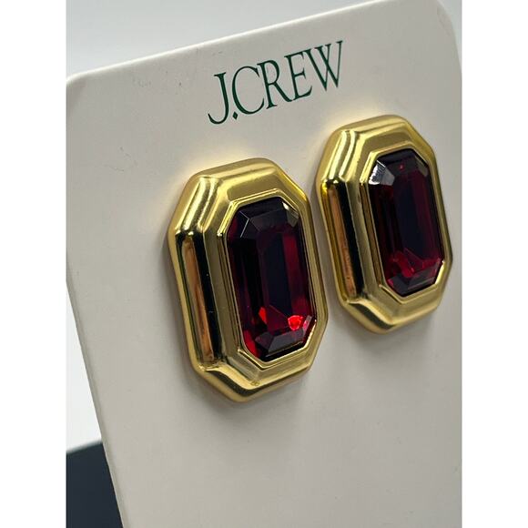 J. Crew Red Faceted Crystal Stone Gold Stud Jewel box Earrings
NWT NEW - Picture 6 of 9